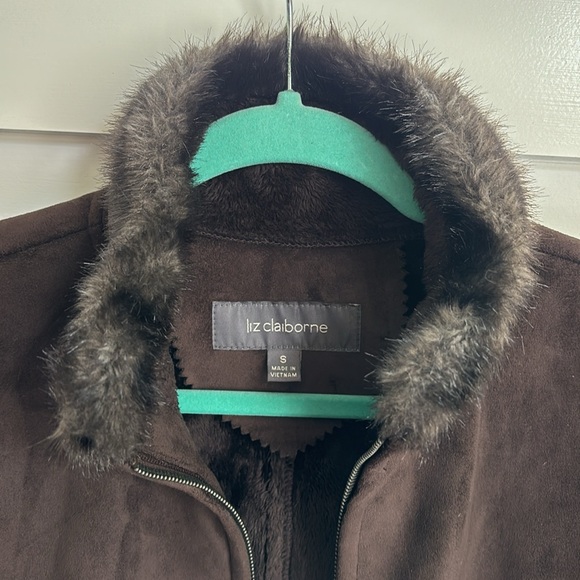 Liz Claiborne faux fur trim jacket size S - Picture 2 of 8